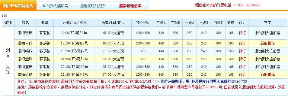 大连到烟台货车轮渡价格表_大连到烟台轮渡大货车收费价格