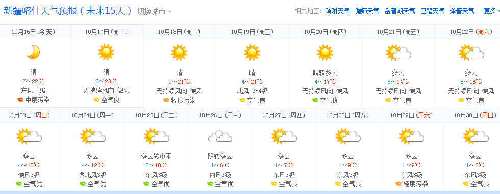 喀什天气预报7天查询_喀什天气预报7天查询百度